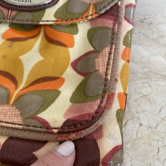 Fossil Key Per Floral Coated Canvas & Leather Cross Body Bag - Picture 15 of 15